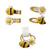 2PCS Honeybee Theme Hair Clip Set Korean Styles Hairpin Fashionable Hair Ornament Festival Decorative Hair Clip Hair Tie