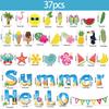 Themed Summer Beach Fruit Coconut Pattern Creativity Decorative Sticker Card