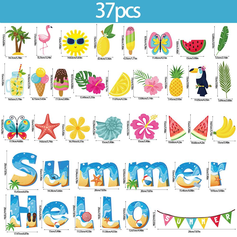 Themed Summer Beach Fruit Coconut Pattern Creativity Decorative Sticker Card