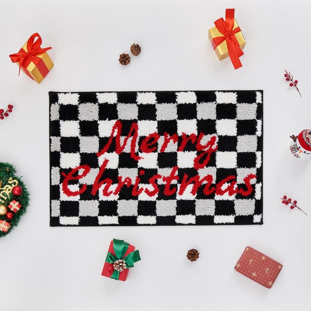 Christmas Cartoon Series Doormat Soft, Warm and Non-Slip Bathroom Mat Bedroom Entrance Rug Bedside Carpet Home Decor