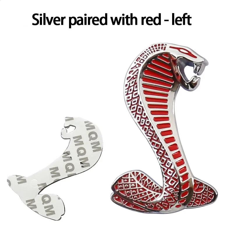 Automotive General Cobra 3D Sticker Car Modification Personalized Metal Tail Logo Covering Scratches Accessories