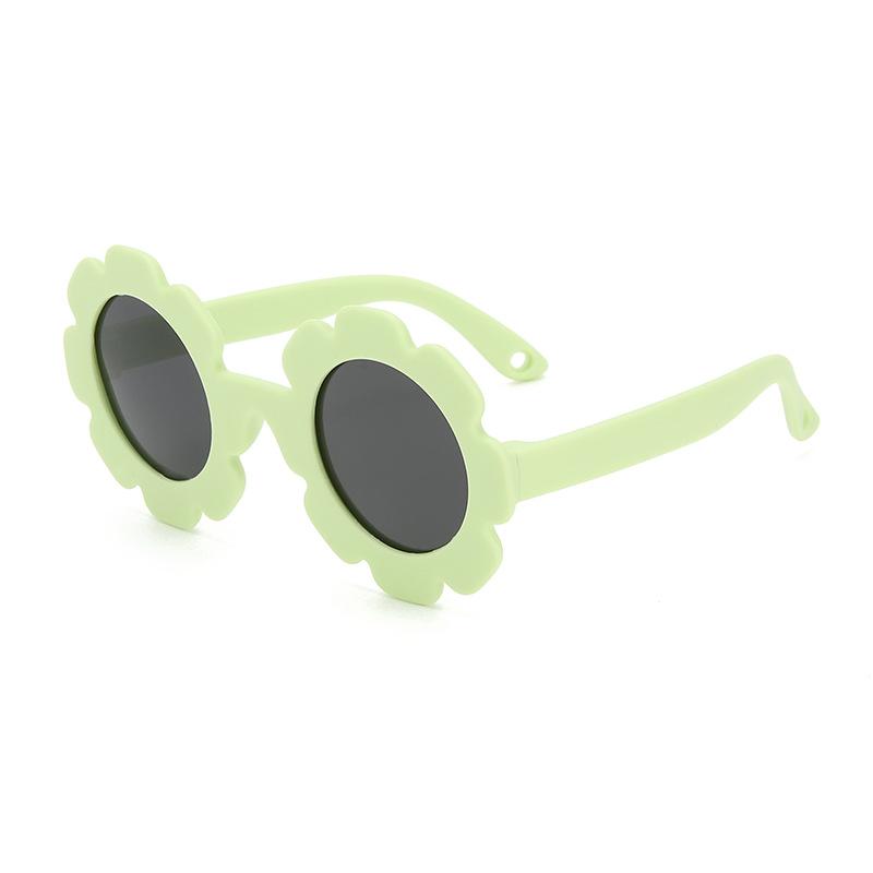 

Cute Flower Kids Sunglasses Round Sunflower Children Sun Glasses UV400 Protection Girls Boys Baby Shades Eyewear Oculos de sol зелений