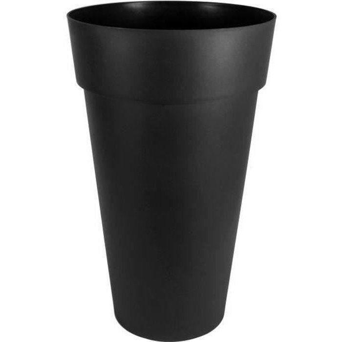 EDA - Pot de fleurs Rond XXL - Toscane - Ø 48 x H 80 cm - Intérieur / Extérieur - 90 L - Gris anthracite