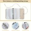 Multifunctional Circular Needle Organiser Case with 12Pcs Zippered Closure PVC Binder Pocket For Knitting Supplies