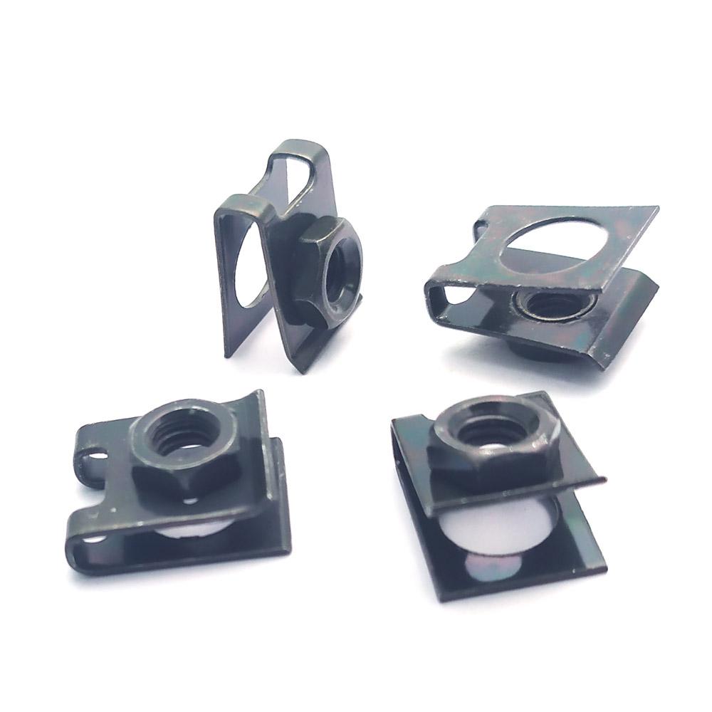10pcs Car Motorcycle Scooter ATV Moped E-bike Plastic Cover Metal Retainer 6mm U-Type Clips with Nut M6