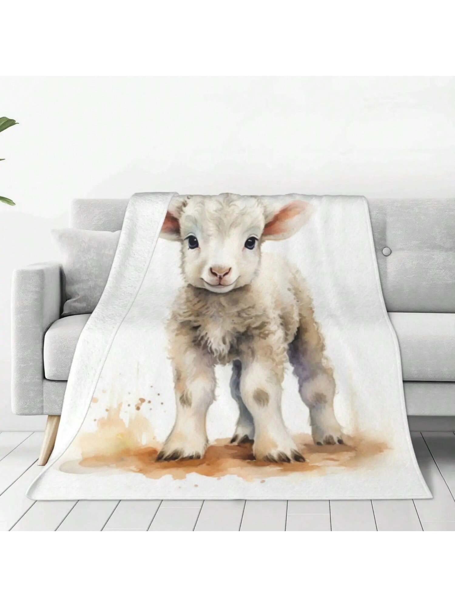 Sheep Lover - Cute Sheep New Arrival Fashion Leisure Warm Flannel Blanket Cute Sheep Cute Sheep Lover  Sheep Little Sheep 75X95CM серый