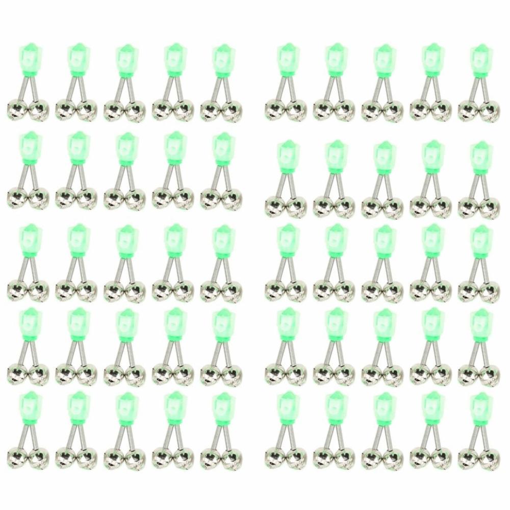 50PCS Twin Spiral Fishing Rod Bell Reusable Lightweight Fish Bite Bait Alarm Bell 5cm Fishing Rod Alarm Bell Outdoor Fishing