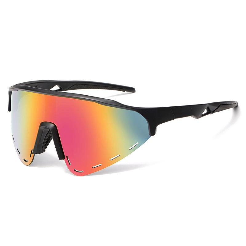2024 Cross Border Spot New One-piece Large Frame Outdoor Cycling Glasses Colorful Windproof Sunglasses Sun Shading