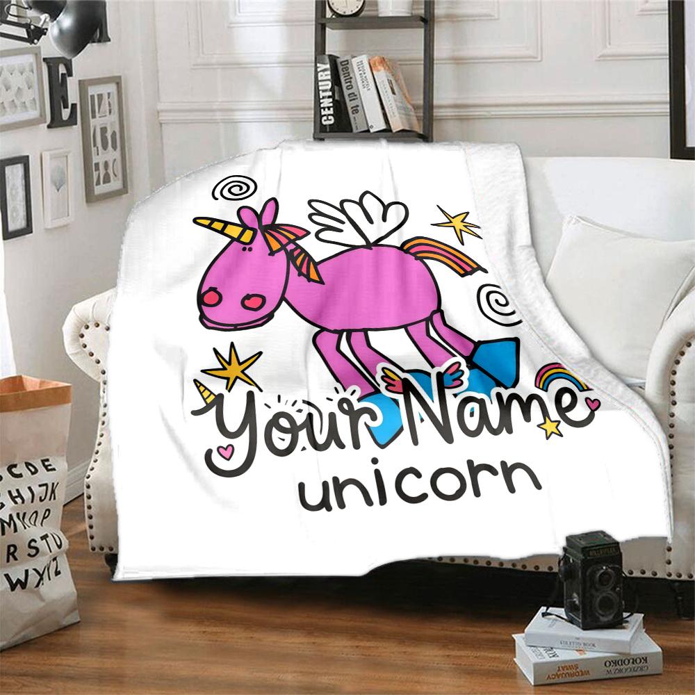1PC Groovy Chick Custom Name Patterned Flannel Blanket Suitable For All Seasons For Home Decor Warmth And Comfort Gifts Holiday Present
