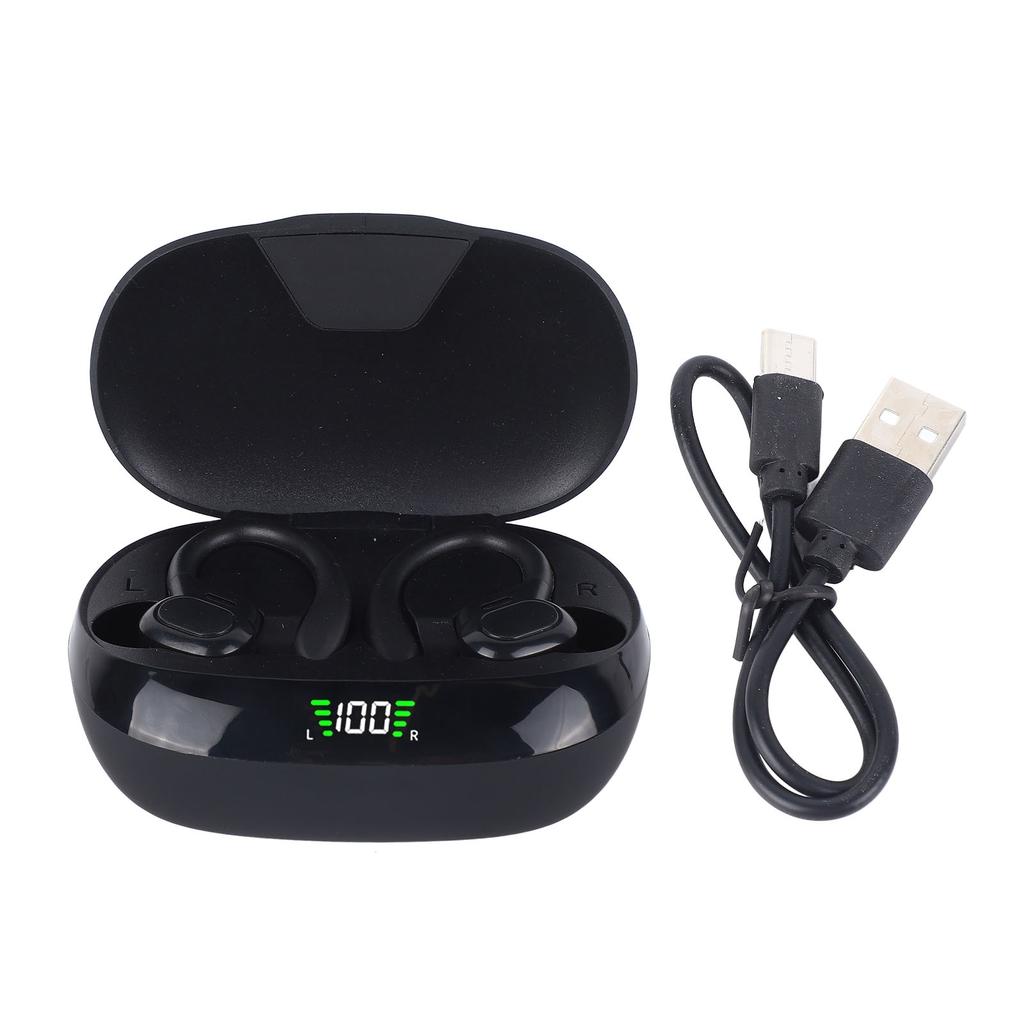 Wireless Bluetooth Earphones HD Smart Noise Cancellation Stereo Surround Sound Sports Headphones with Earhooks