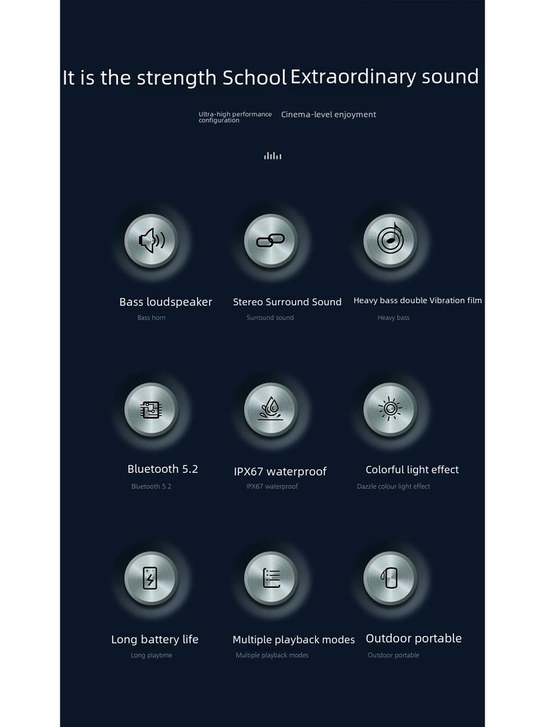 Fanatic S49 Portable Waterproof Mini Bluetooth Speaker with Subwoofer and Lights