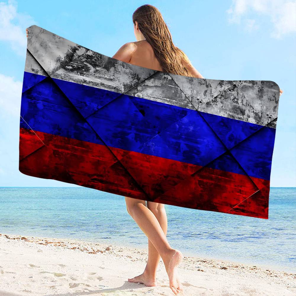 classic Russia flag Microfiber Beach Towel Absorbent Quick dry Soft Yoga Swimming Resort Mountain Climbing Towel