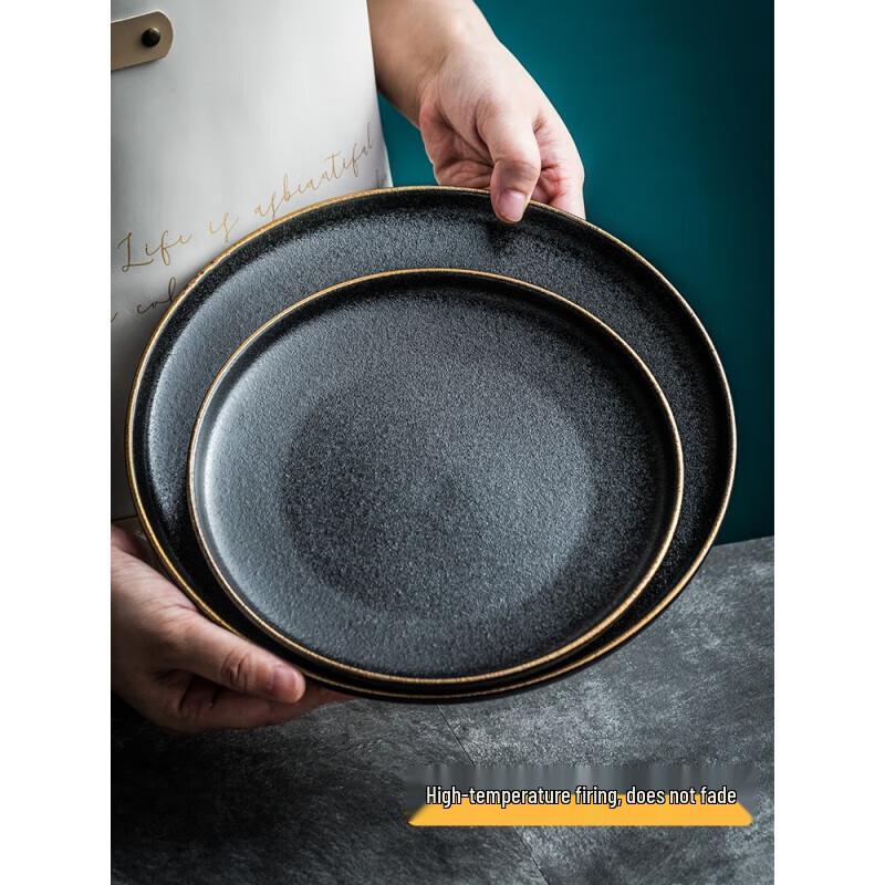 Frosted Black Melamine Dinner Plate