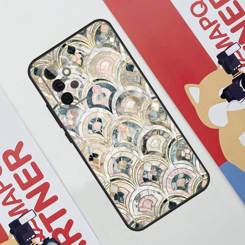 Muted Moroccan Mosaic Tiles Phone Case For Samsung Galaxy A53 A33 A23 A13 A52 A32 A22 A12 A51 A71 A14 A24 A34 A54 A21S