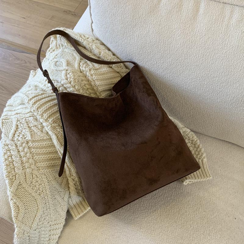 Large-capacity Bucket Bag, Retro Casual Tote Single-shoulder Crossbody Large Bag