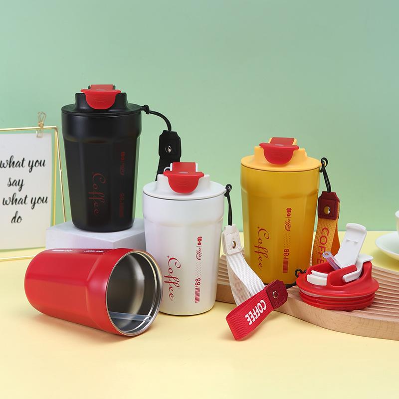 New Fashion Steel Coffee Cup Portable Rope Handy Mug Stylish Coke Coffee Drinking Cup Durable Durable Useful Useful Safe
