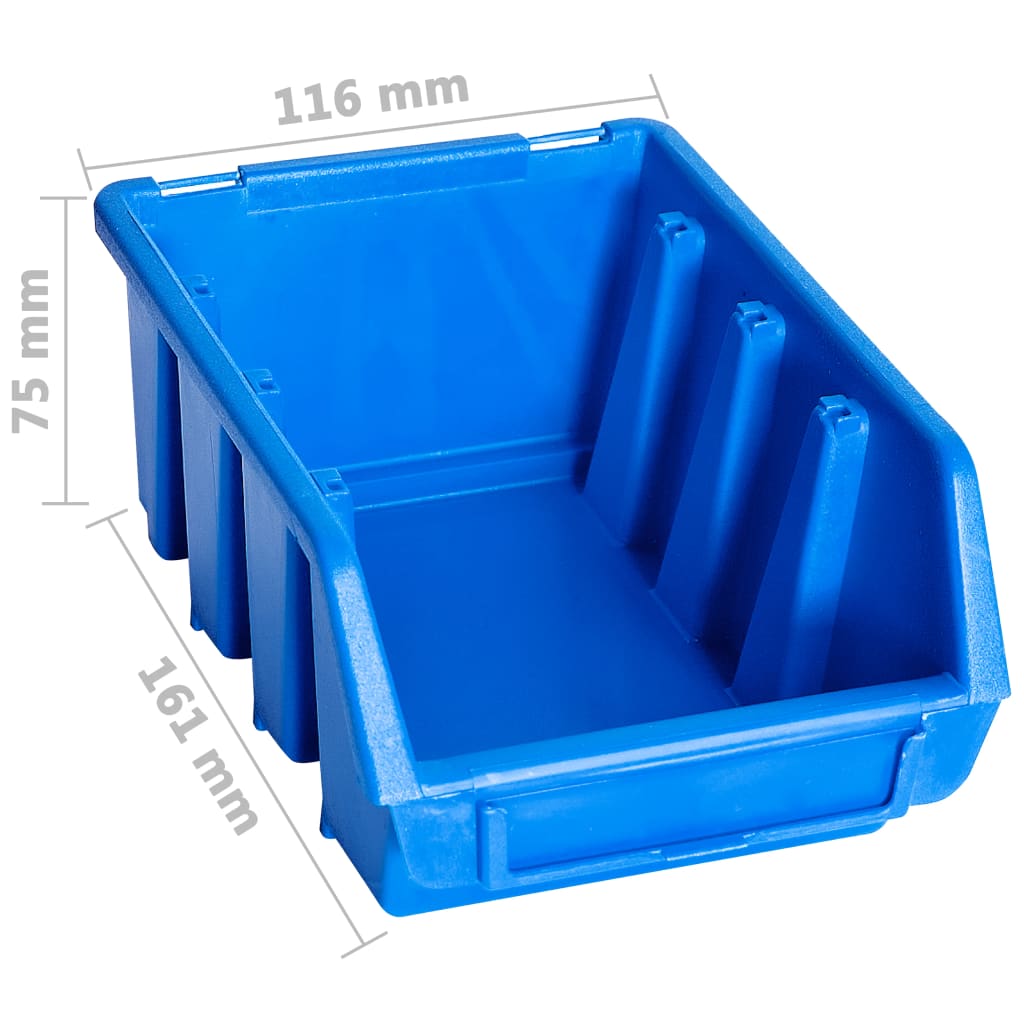 Stackable Storage Boxes 20 pcs Blue Plastic