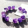 Retro Hoge Kwaliteit Natuurlijk Grote Deeltjes 12 mm Amethist Witte Kristal Armband Armband.