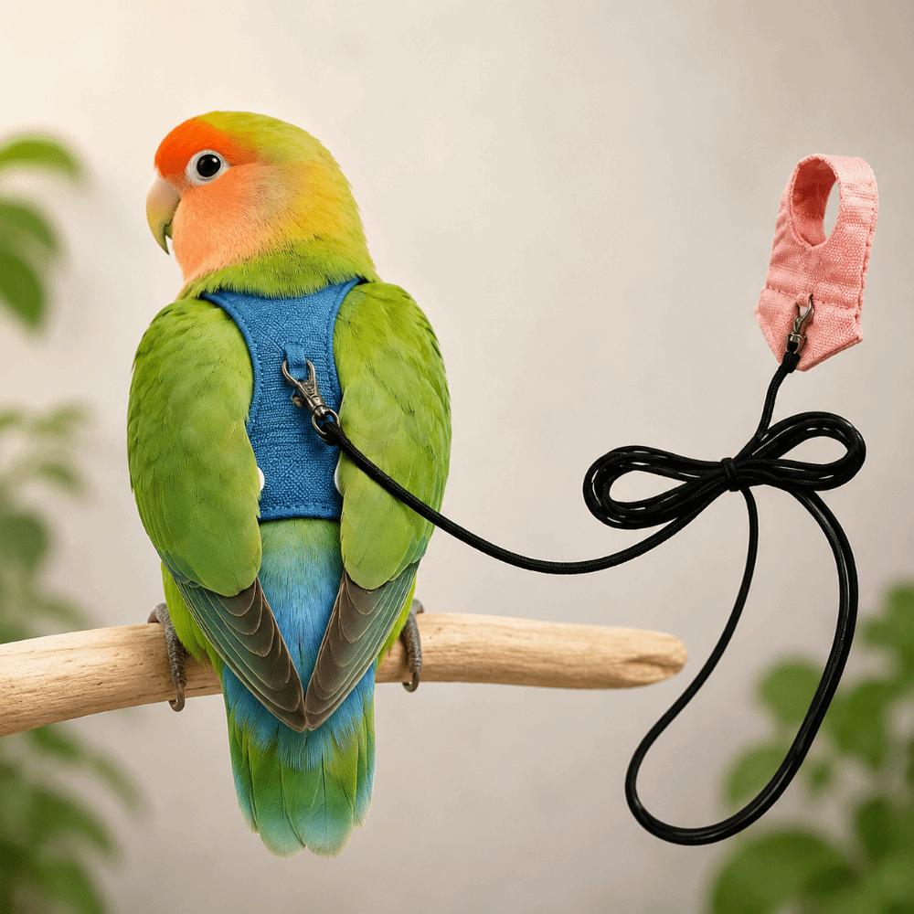 Parakeet Size Bird Leash Rope Material Traction Straps Portable Bird Harness  Outdoor Walking