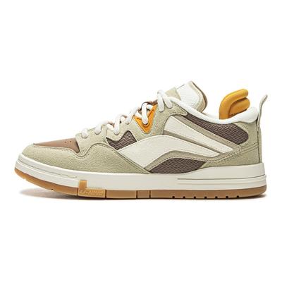 Fashion Versatile Non-Slip Wear-Resistant Low-Top Skate Shoes Men Sneakers Green Brown White AECU037-3