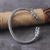 Adjustable Nordic Viking Dragon Bracelet for Men with Wooden Box Stylish Wristband Cuff