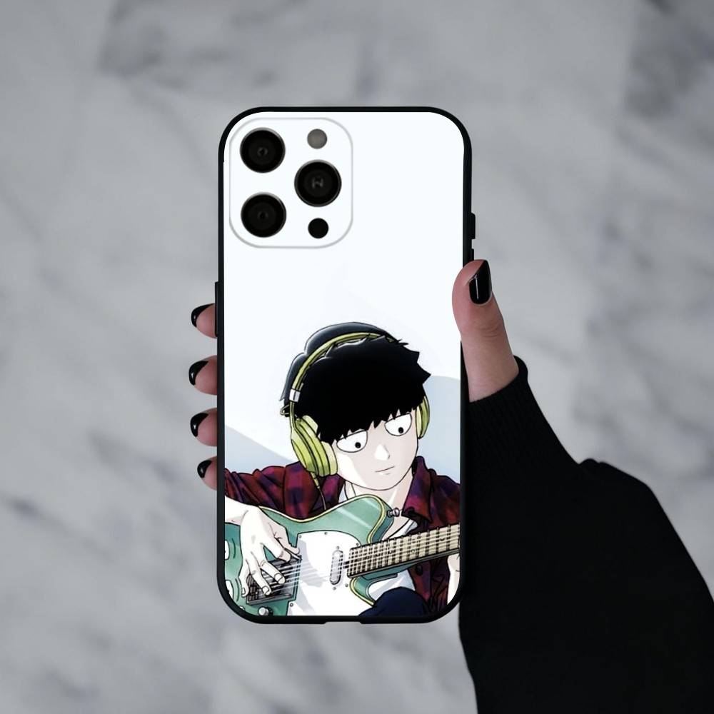 Anime m-Mob p-Psycho-o 100  Phone Case For iPhone 17pro,16,15,14,13,12,11 Plus,Pro Max,XS,Soft Silicone Black Cover