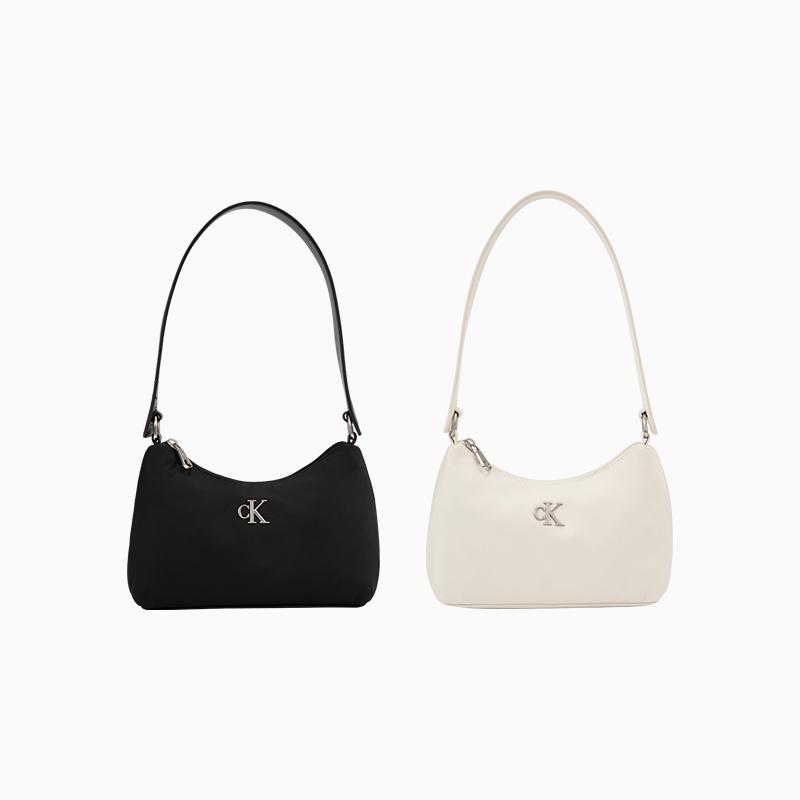 Calvin Klein Commuter Letter Zipper Fabric Shoulder Bag Medium Women Bags Space-Black 4K0009G-UB1
