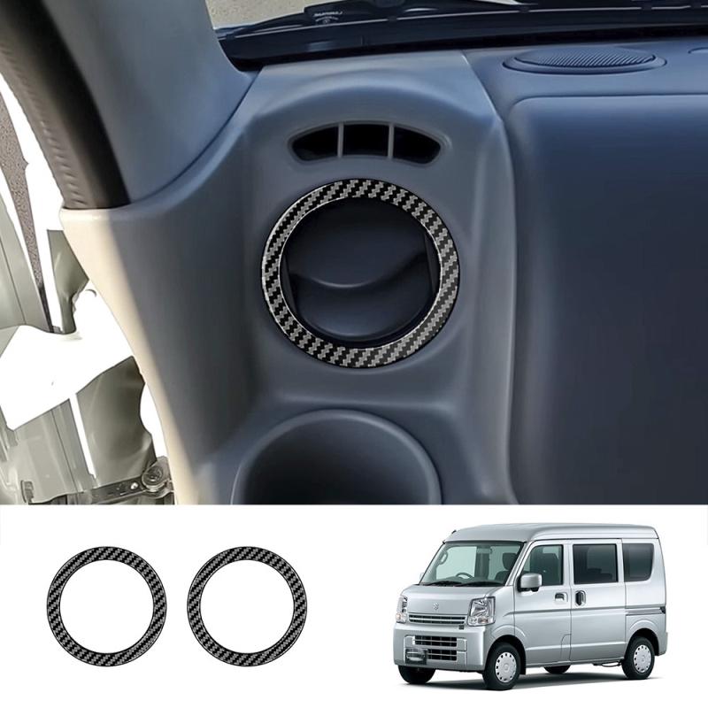 FOR SUZUKI EVERY 2024 2025 ABS carbonfiber Interior Front Dashboard Side Air Conditions Outlet Cover Side AC Outlet Vent Cover ABS carbonfiber
