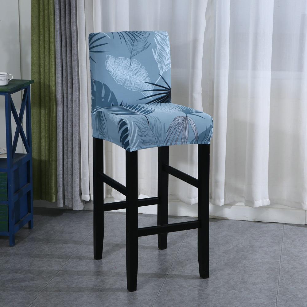 Elastic Bar Stool Chair Cover Home Dining Room Bar Seat Cover Geometric Style Restaurant Hotel Decor Washable Easy Cover 1pc