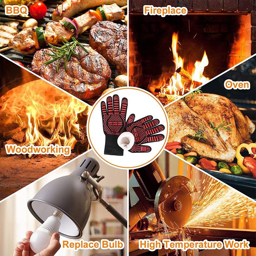 Fire-resistant High Temperature Resistance Fire Heat Glove Heat Insulation BBQ Gloves Oven Mitts