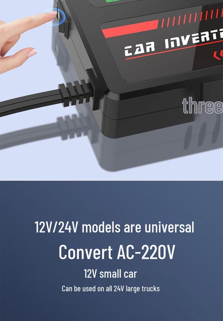 High Power Smart 12V/24V to 220V Car Inverter Charger