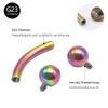 1PC Titanium Eyebrow Piercings Internally Threaded 14G 16G Curved Barbell for Anti Eyebrow Rook Stud Cartilage Lip Rings Jewelry