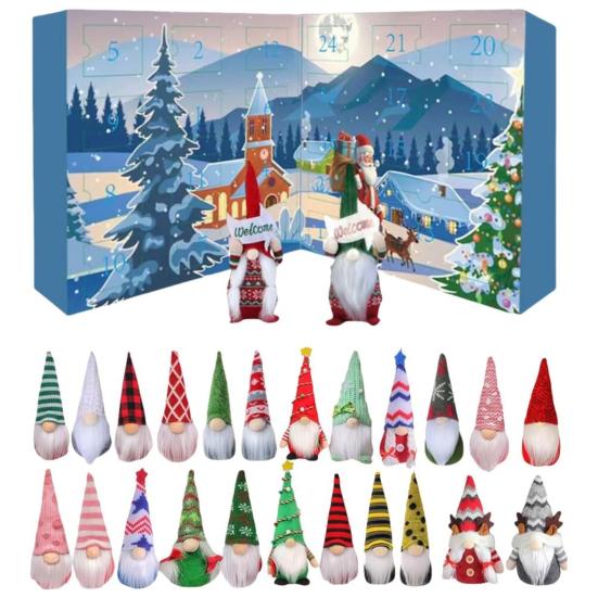 2025 Christmas Gnome Advent Calendar 24 Days Countdown To Christmas Ornament with 24 Collectible Dwarf Dolls for Boys Girls Adults