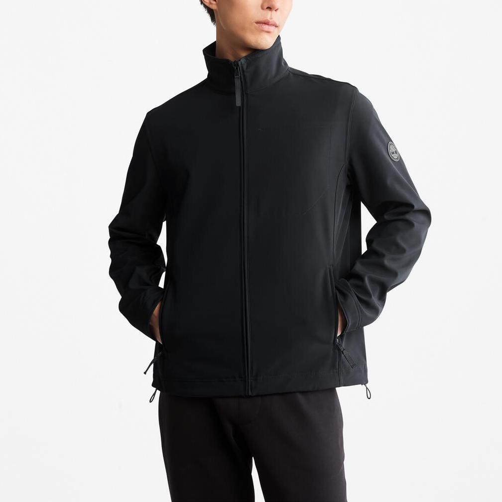 Timberland Urban Outdoor Stand Collar Windproof Zipper Design Fleece Lined Warm Long Sleeve Jacket Men Jacket Black A44UU-001