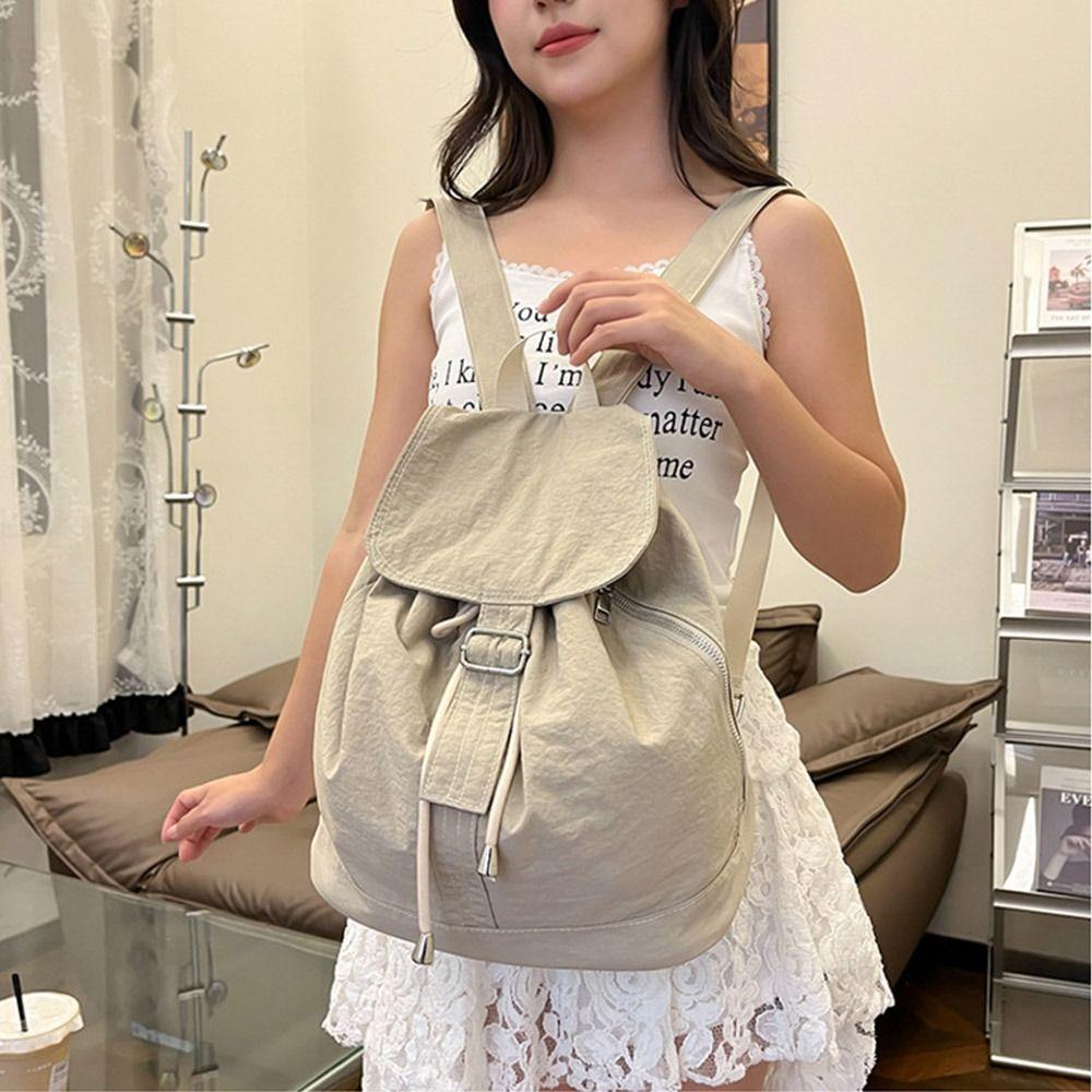 Lightweight Travel Backpack Nylon Student Schoolbag Fashion Drawstring Backpack  Teenagers