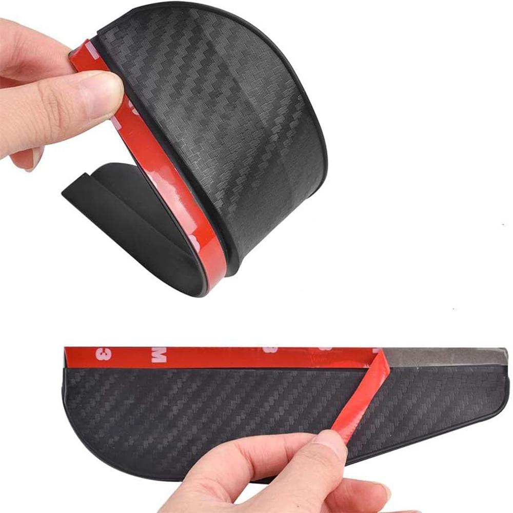 

2Pcs Car Rearview Mirror Rain Baffle Carbon Fiber Texture Vehicle Side Mirror PVC Rain Blocker Type A