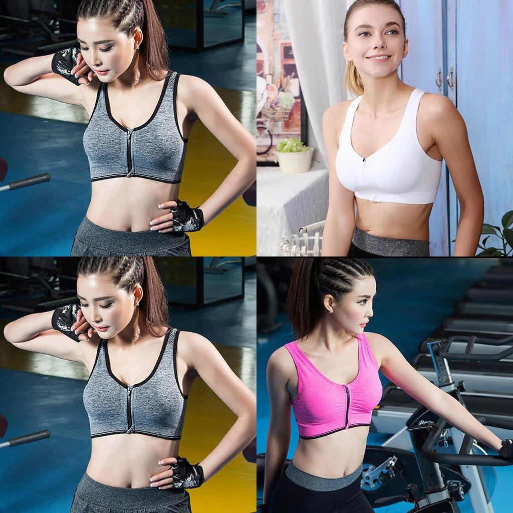 Nahtloser Stoßfester Reißverschluss Gepolsterter Lauf-Yoga-BH für ultimativen Komfort und Halt