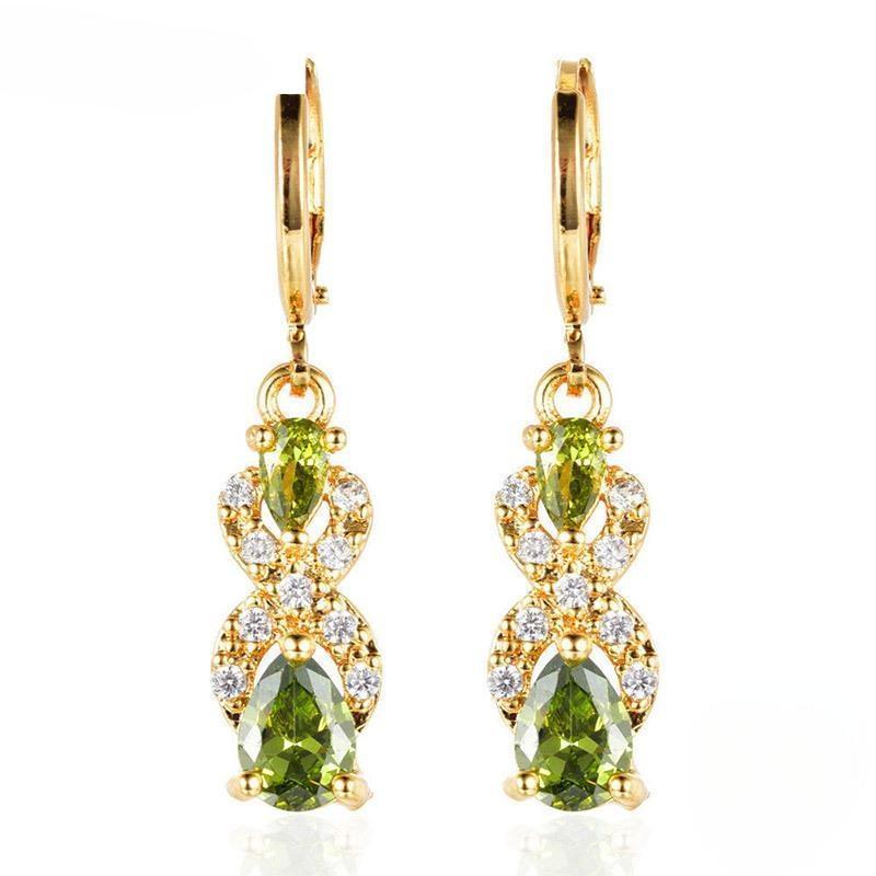 

Jewelry Drop Earrings with Water Drop Shape Emerald Zircon for Women Wedding Party Gifts Earring AVE фіолетовий