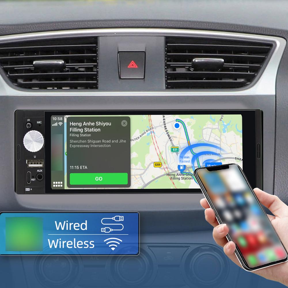 6.36 Inch Car Stereo BT MP5 Player RDS Radio Support Hands Free Calling U Disk AUX in Phone Interconnection Mirror