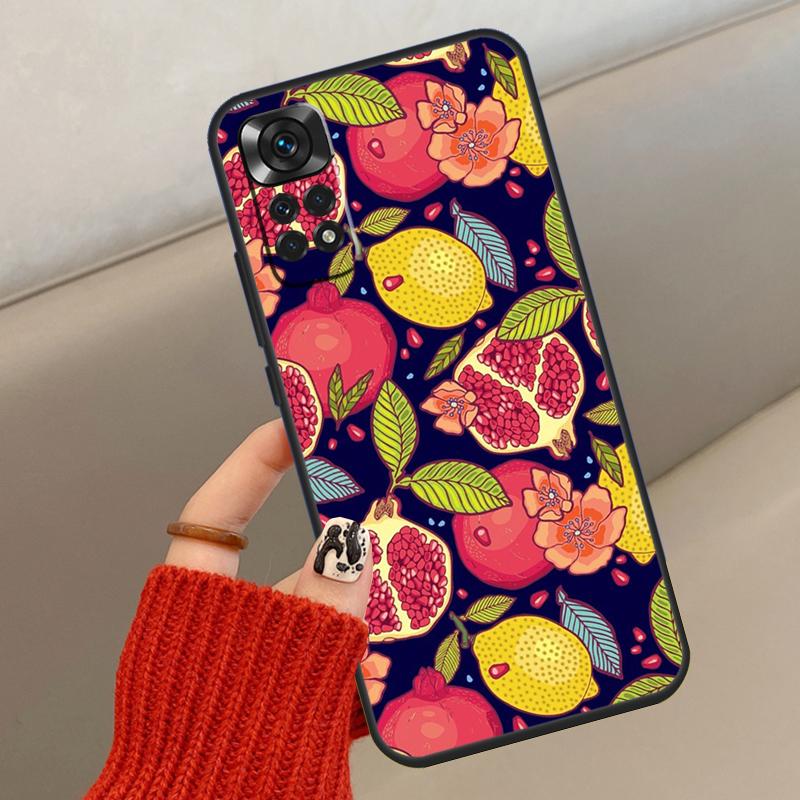 Food Fruit Red Pomegranate Case For Xiaomi Redmi Note 14 13 12 11 10 15 Pro Plus Cover For Redmi 15 C 13C 10C 12C 14C