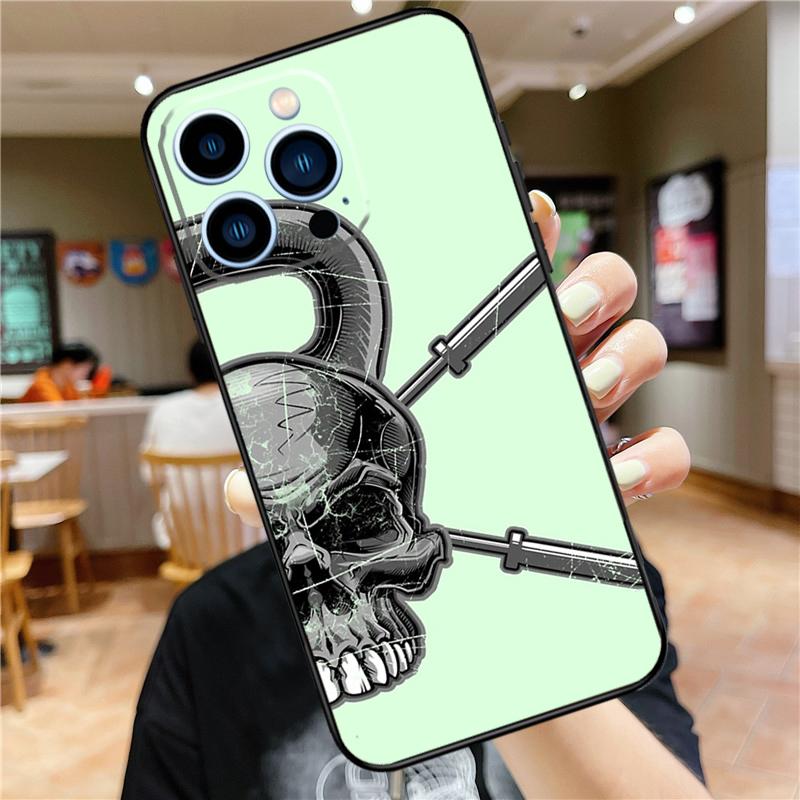 Bodybuilding Gym Fitness Case For iPhone 17 16 15 13 12 11 14 Pro Max Mini Plus 16e 17 Air Bumper Cover Accessories