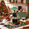 Üç Katlı Yılbaşı Tatlılık: Parti Dekorasyonu İçin Noel Baba & Ağaç Pasta Standı