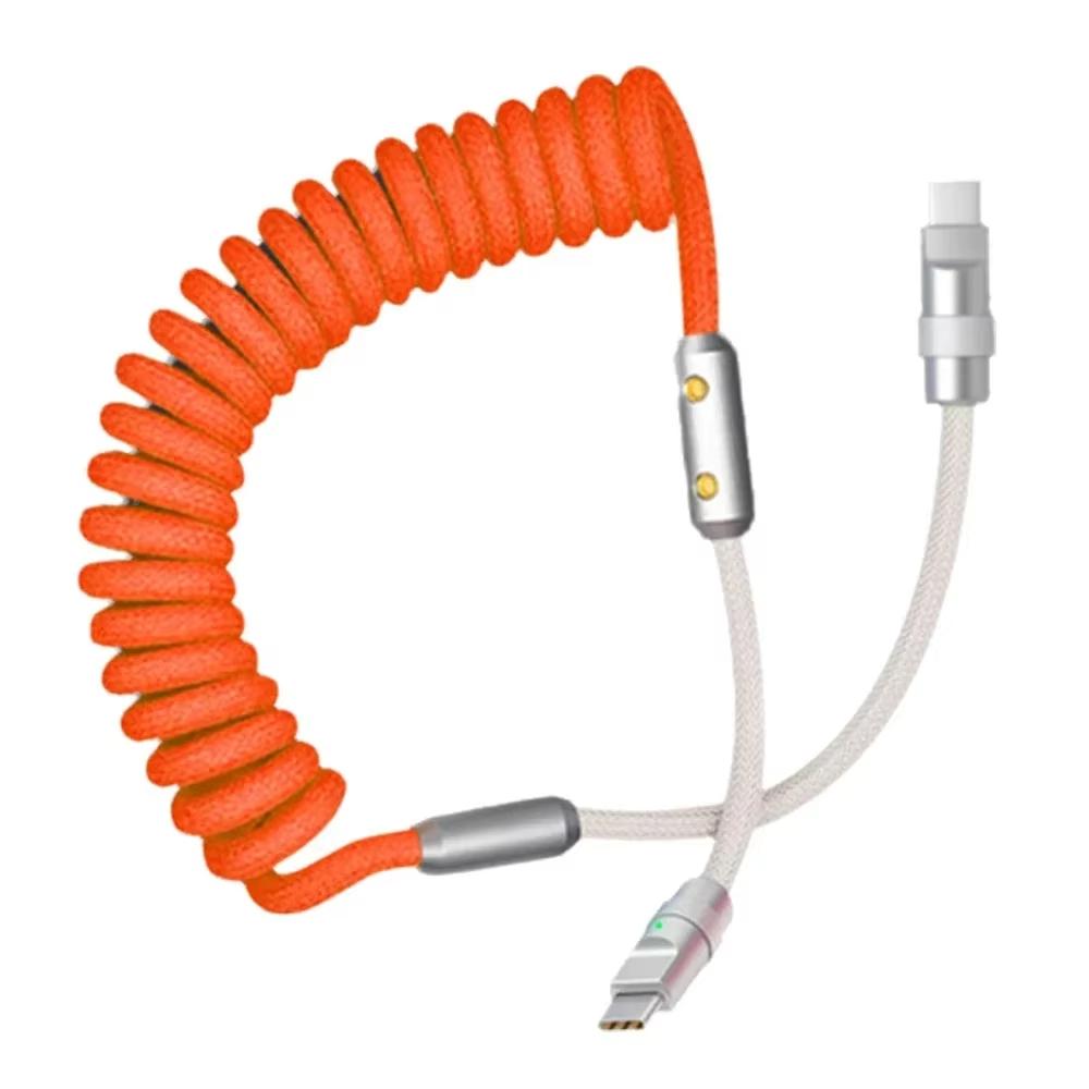 1.8M PD 60W Fast Charging Spring USB C to Type C Cable For 15 Pro Max Samsung Xiaomi Huawei Phone Charger Type-C Cables