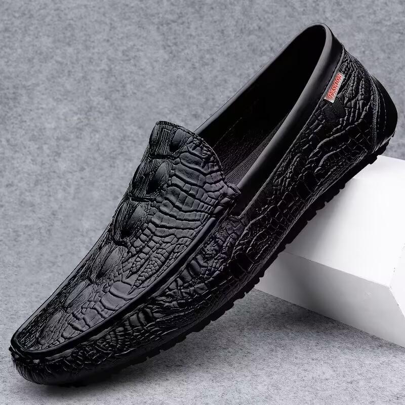 High Quality Mens Loafers Genuine Leather Men's Casual Shoes Brand Driving Shoes Male Comfortable Loafer Men All-match Moccasin