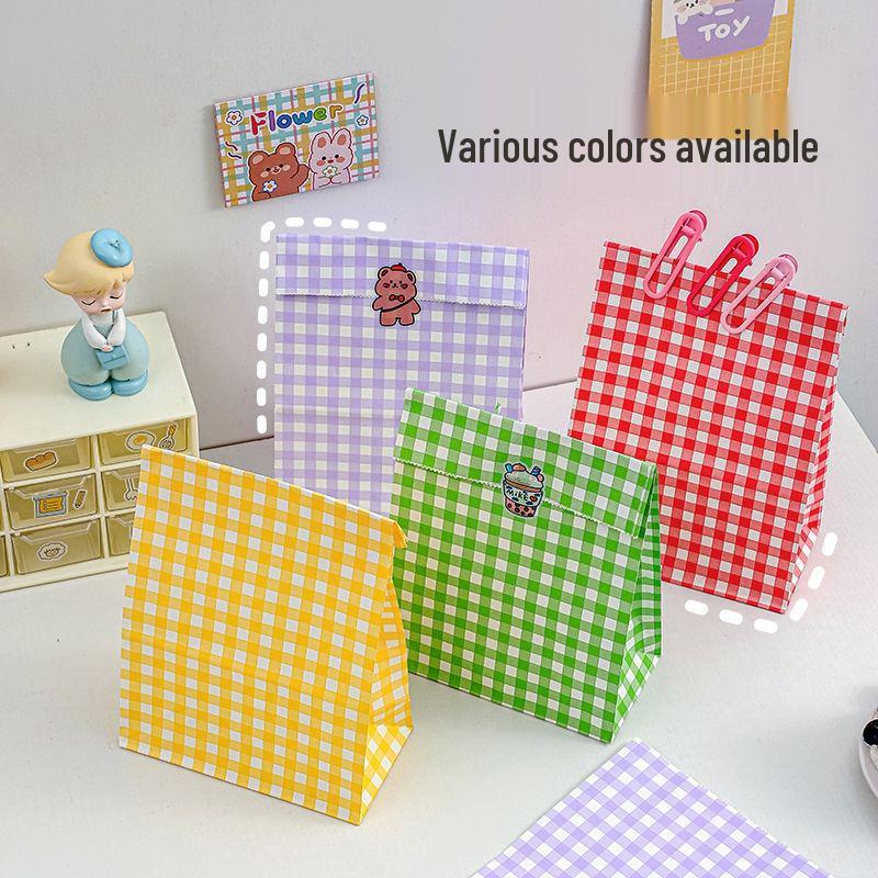 Inspired Plaid Gift & Storage Bag – Cute Girlish Heart Design