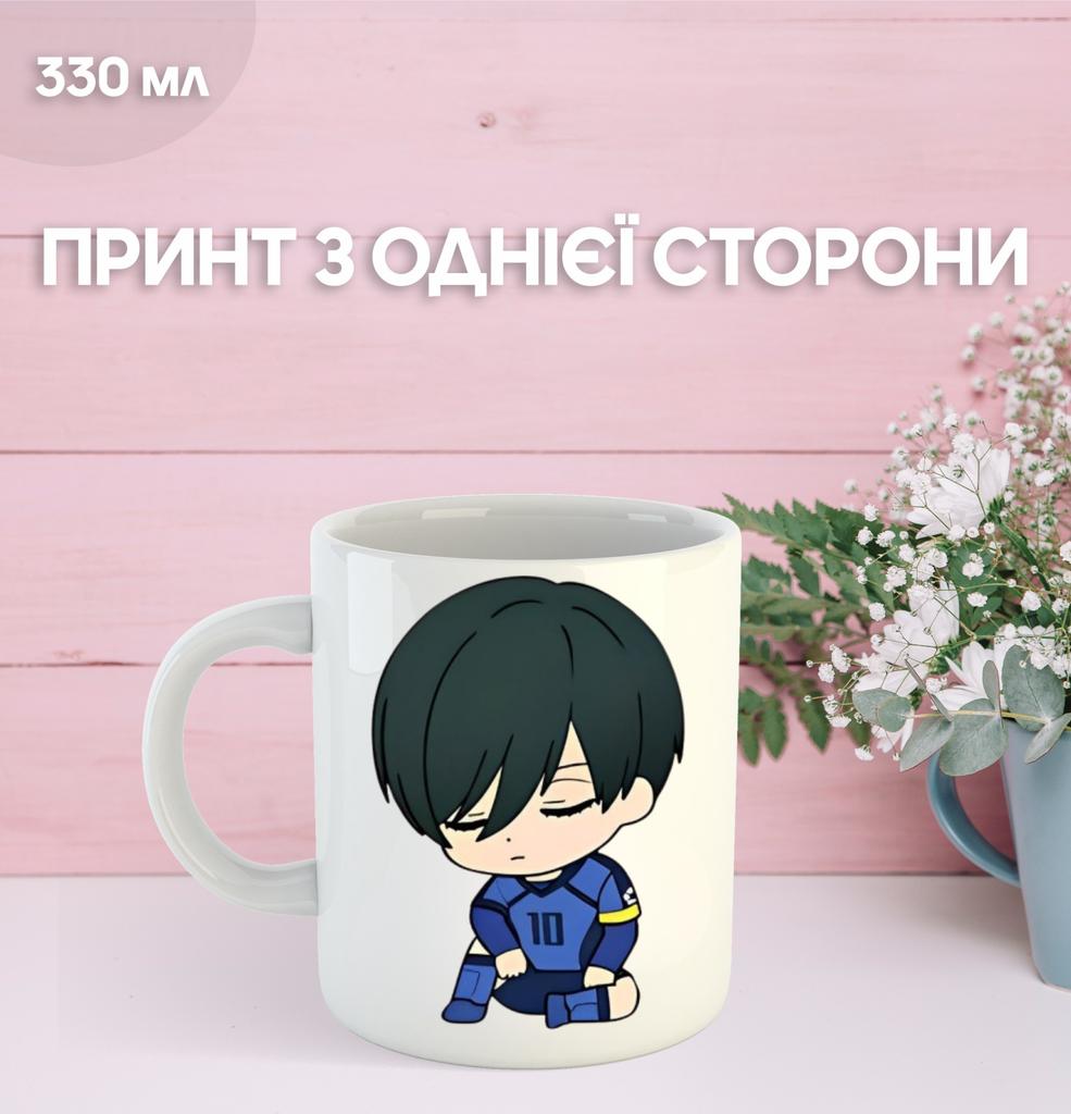 Mug Blue Prison Blue Lock with Print Ceramic Cup Blue Lock 330 Ml