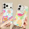 Flowers Fruits Print Case For iPhone 17 18 Pro Max Plating Lens Clear Soft Cover For iPhone 16 15 14 13 Pro Max 17E