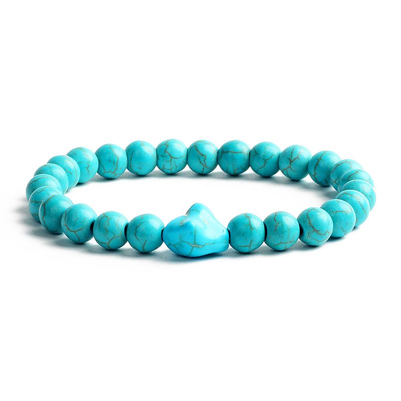 Bohemian Turquoises Beads Bracelets for Women Reiki Nature Stone Cube Cylinder Irregular Bracelets Healing Healthcare Jewelry