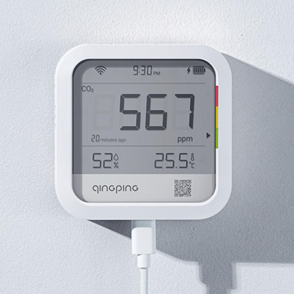 CO2 Detector Temperature and Humidity Monitor for Indoor Plug in Wall Factories Warehouses Shopping