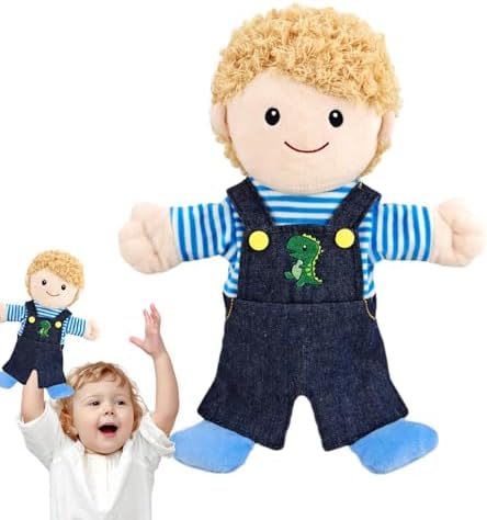 Kids Hand Puppets 11.8" Plush Girl Puppet for Puppet Theater, Odorless Skin-Friendly Soft Hand Puppet Toy for Family Show